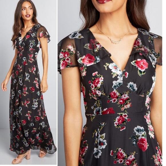 ModCloth x Anna Sui Authentically Chic Velvet Floral Maxi Dress - Picture 9 of 9